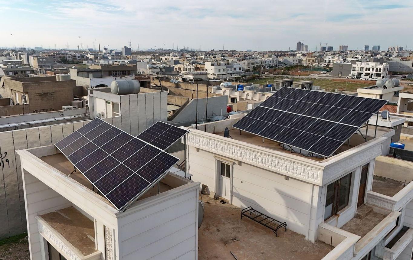 Solar panel installation in Sulaimani